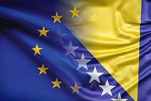 EU BiH flags