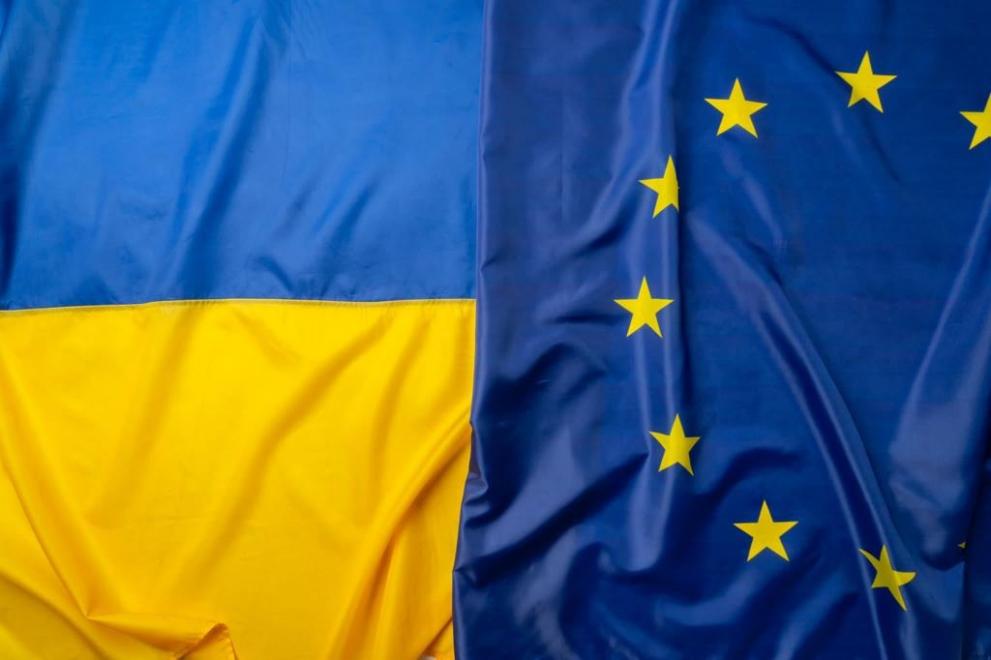 Eu Ukraine flags