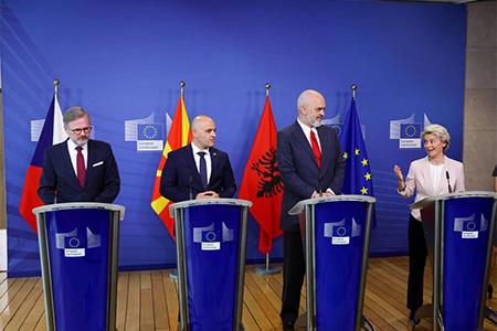 Press statement by President von der Leyen with Prime Minister Fiala, Prime Minister Rama and Prime Minister Kovachevski