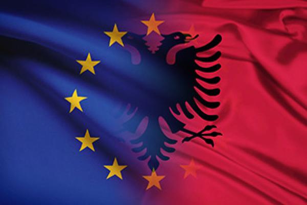 EU - Albania flags